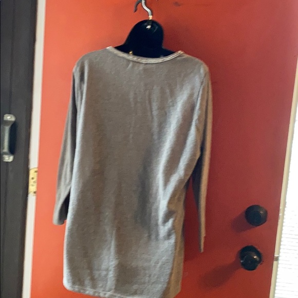 Crosby Heather Brown Sweater w/Sparkle Neckline. - Picture 2 of 5